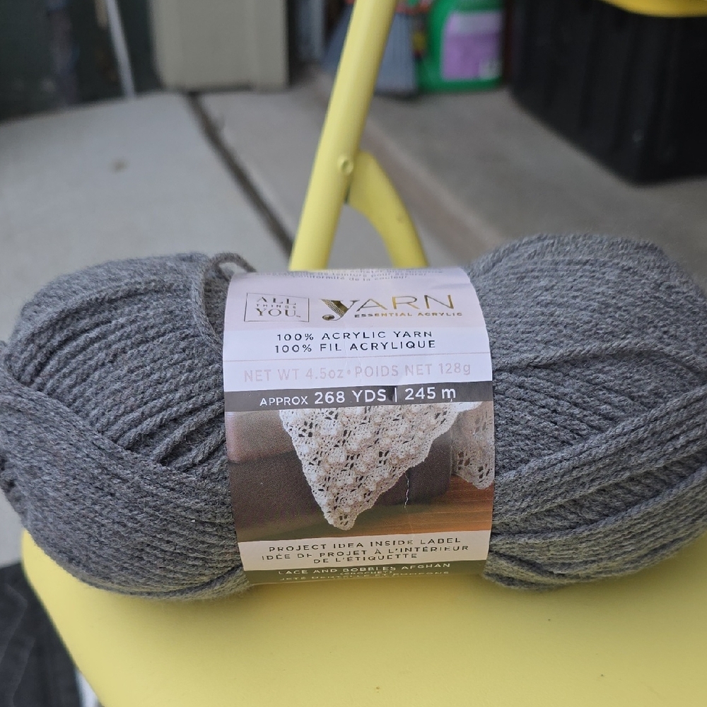 Premium Gray Acrylic Yarn by